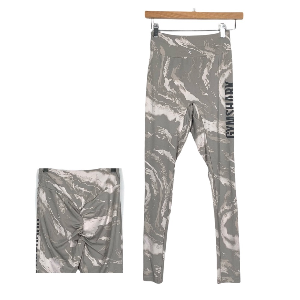 Gymshark Gray Marbled Leggings Scrunched Butt Size Medium
